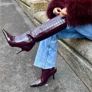 NWOT 38 Zara Croc Boots